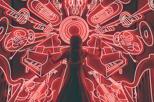 person standing in shapes